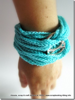 braccialetto a crochet, turquoise chain