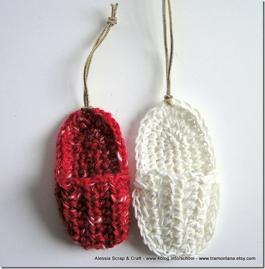 Decori Natale: ciabattine a crochet Eco Chic Craft Christmas