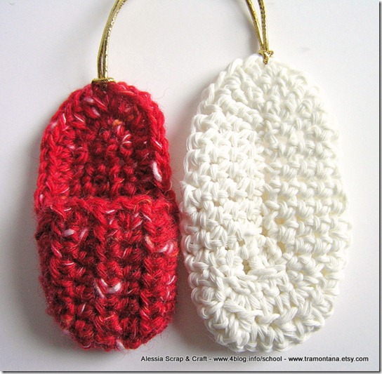 Decori Natale: ciabattine a crochet Eco Chic Craft Christmas