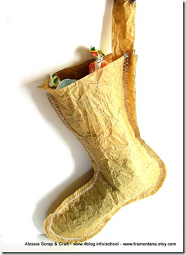 Lavoretti di Natale: la calza della Befana di carta eco chic craft Christmas