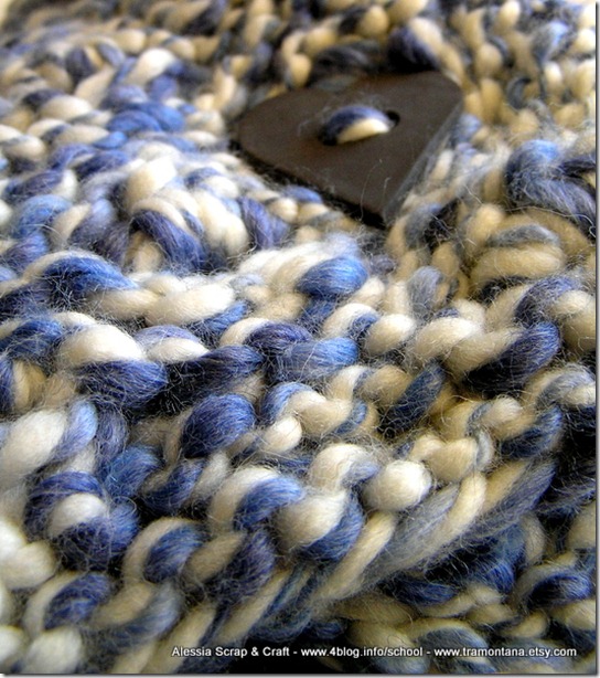 scaldacollo e scaldaspalle in lana grossa, Valentine Blue
