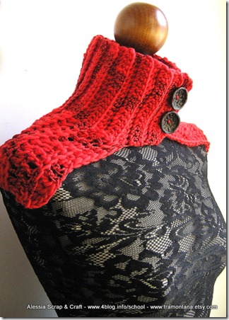 Scaldacollo a mantellina, Red Passion Crochet