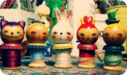 Alice In Wonderland Original Hand Sculpted Art Dolls Set by Danita