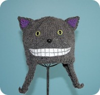 Cheshire Cat Inspired Knit Hat from Alice in Wonderland with Ear Flaps Teen/Adult Sizes