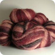 Hand Dyed Romney Roving - Cheshire Cat Stipes - 4oz