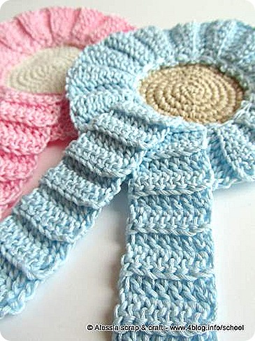 Fiocco nascita a crochet anche in azzurro