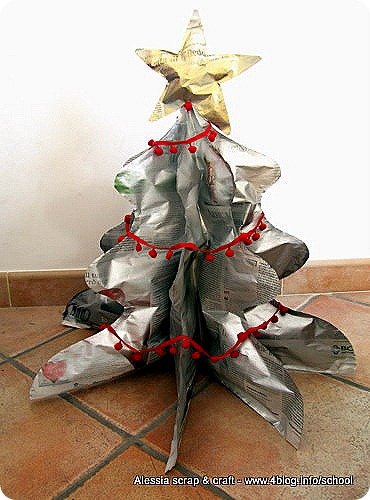 -50 giorni a Natale: fare l'albero ecologico di carta di giornale