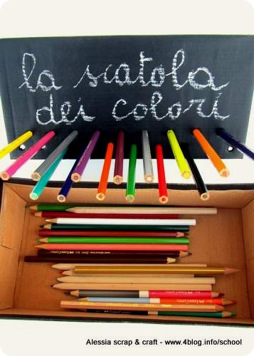 I bambini e i colori: una scatola riciclata per organizzarli