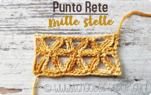 Punti belli all’uncinetto: schema punto a rete mille stelle