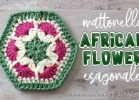 Uncinetto facile: mattonella granny esagonale african flower