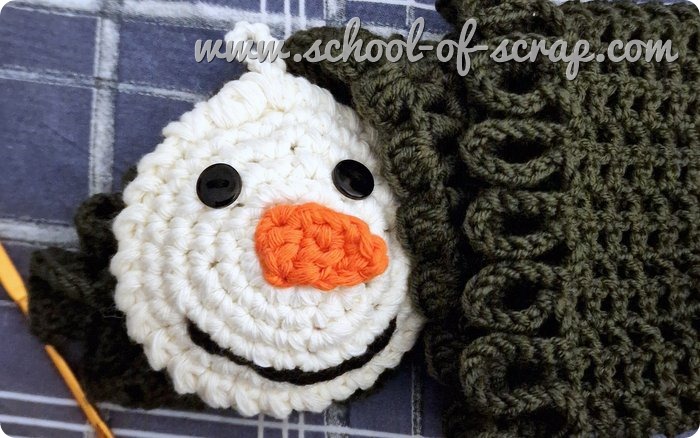 uncinetto facile - pupazzo di neve da appendere crochet snowman